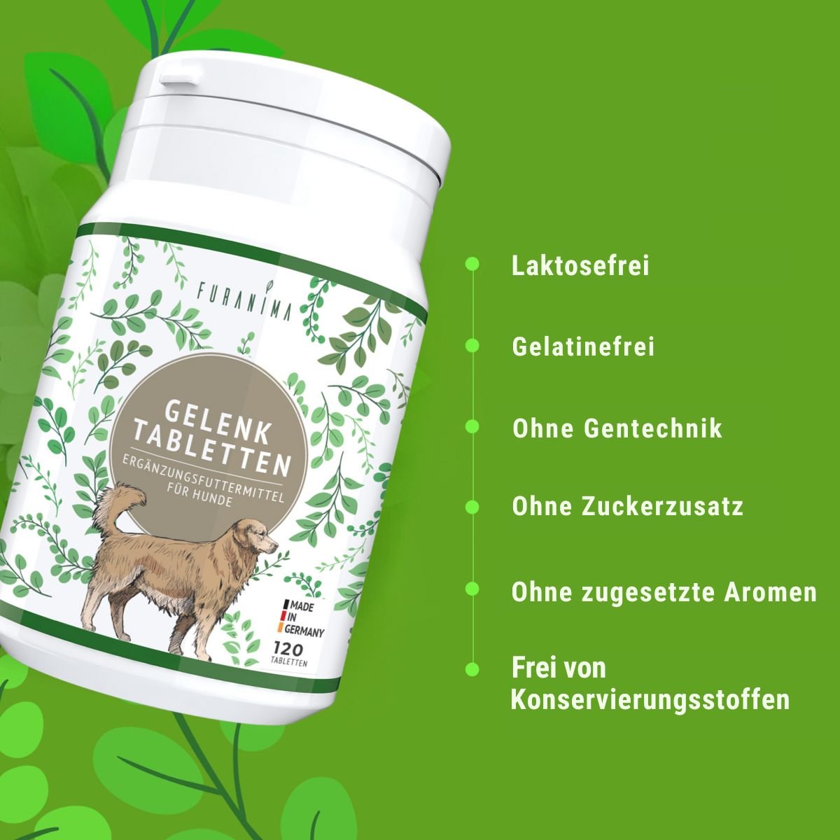 Hüft - & Gelenktabletten Hunde, Ergänzungsfuttermittel - 120 Tabletten - Furanima