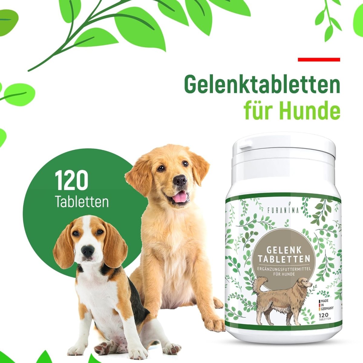 Hüft - & Gelenktabletten Hunde, Ergänzungsfuttermittel - 120 Tabletten - Furanima