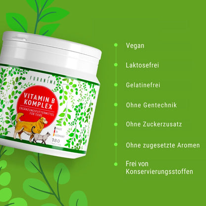 Vitamin B Komplex für Hunde & Katzen, Ergänzungsfuttermittel - 180 Tabletten - Furanima