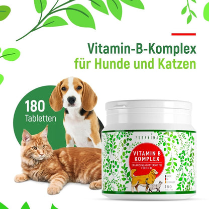 Vitamin B Komplex für Hunde & Katzen, Ergänzungsfuttermittel - 180 Tabletten - Furanima